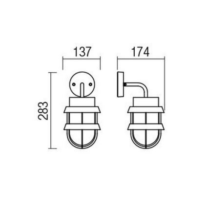 Redo 9498 - Ulkoseinävalaisin CLAUT 1xE27/42W/230V IP44 antrasiitti