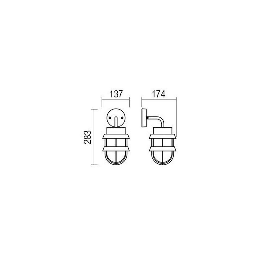 Redo 9498 - Ulkoseinävalaisin CLAUT 1xE27/42W/230V IP44 antrasiitti
