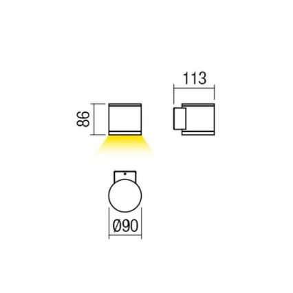 Redo 9594 - LED-ulkoseinävalaisin ETA LED/6W/230V 3000K IP54 antrasiitti