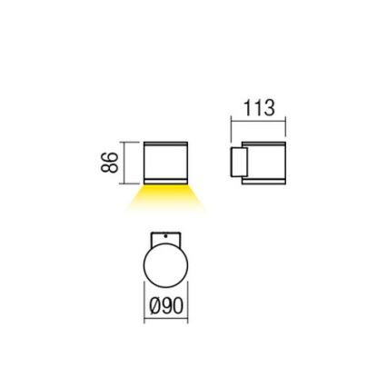 Redo 9596 - LED-ulkoseinävalaisin ETA LED/6W/230V 3000K IP54 ruskea