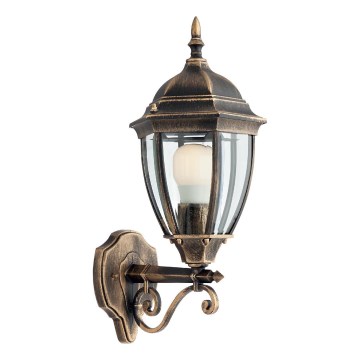 Redo 9604 - Ulkoseinävalaisin SEVILLA 1xE27/42W/230V IP44 kulta/patina