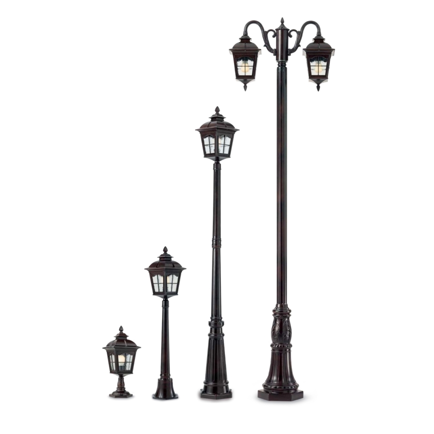 Redo 9652 - Ulkovalaisin YORK 1xE27/70W/230V IP44 ruskea