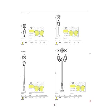 Redo 9662 - Ulkovalaisin ESSEN 1xE27/70W/230V 221,5 cm IP44 ruskea/patina