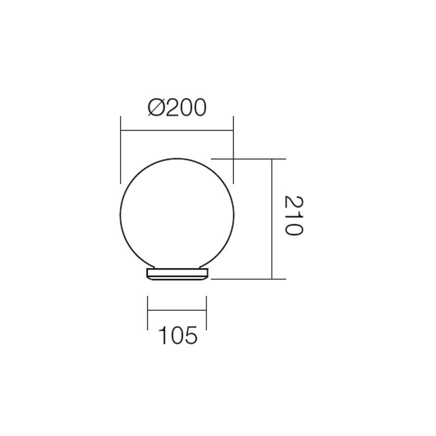 Redo 9760 - Vara-varjostin ulkovalaisimeen SFERA Ø 20 cm IP44 ruskea