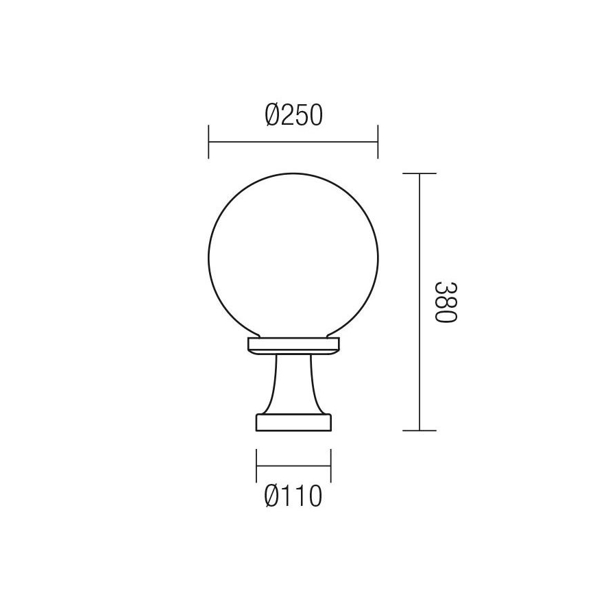 Redo 9774 - Ulkovalaisin SFERA 1xE27/42W/230V IP44 25x38 cm ruskea