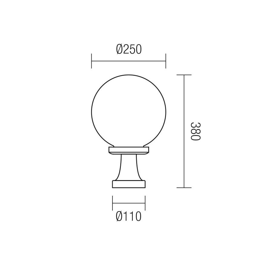 Redo 9775 - Ulkovalaisin SFERA 1xE27/42W/230V IP44 25x38cm valkoinen