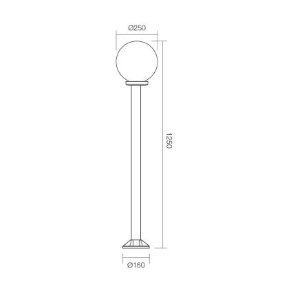 Redo 9776 - Ulkovalaisin SFERA 1xE27/42W/230V IP44 25x125 cm ruskea