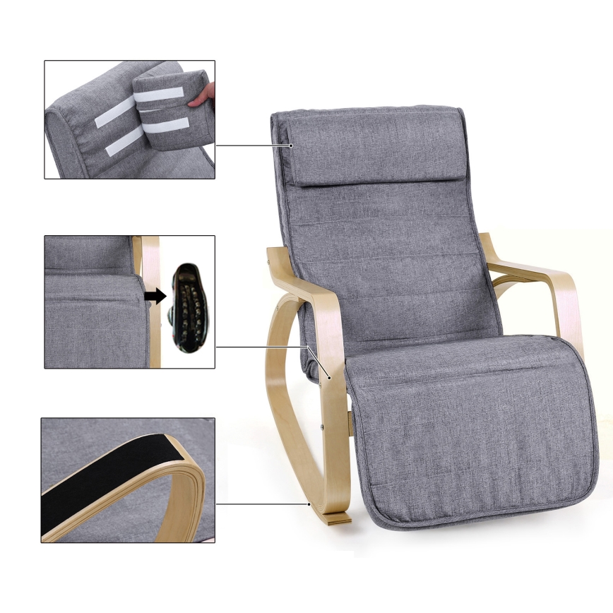 RESTLY-harmaa keinutuoli