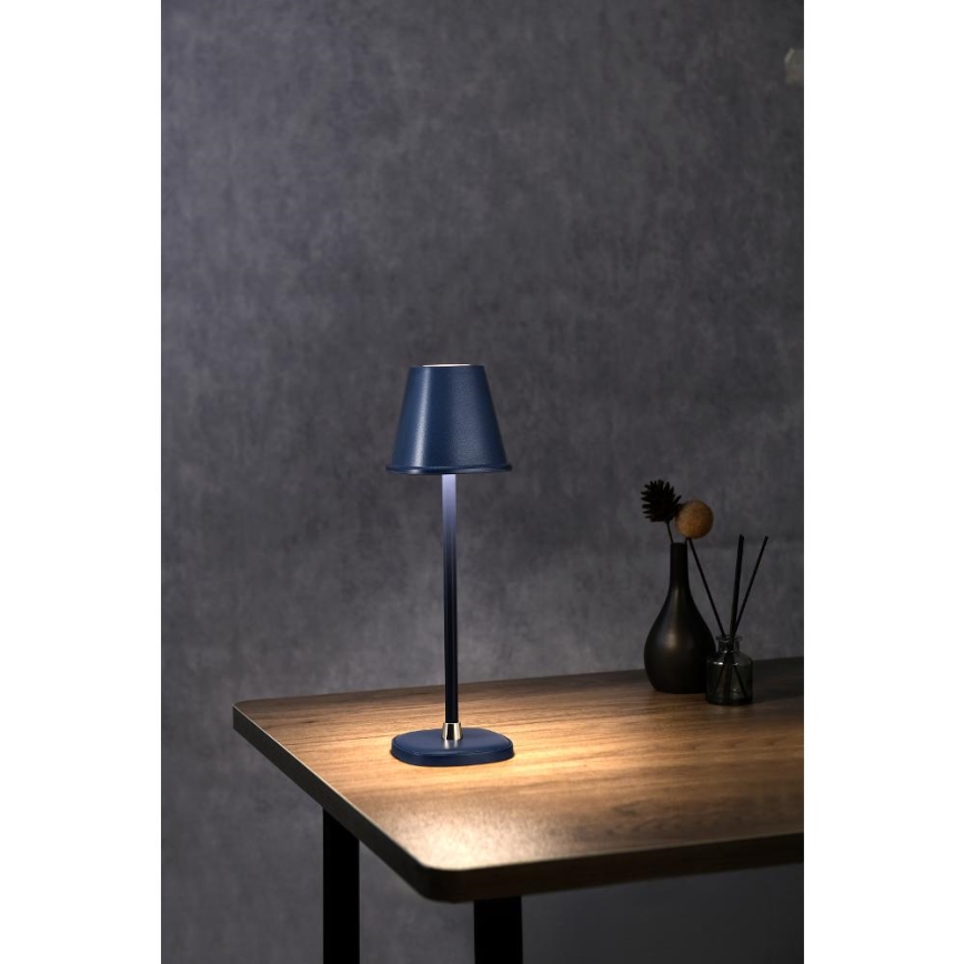 LED himmennettävä ladattava pöytävalaisin LED/3W/1800 mAh tummansininen