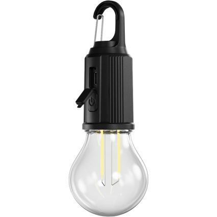 Retlux - Himmennettävä ladattava LED-taskulamppu LED/0,3W/USB 400 mAh IP44 musta