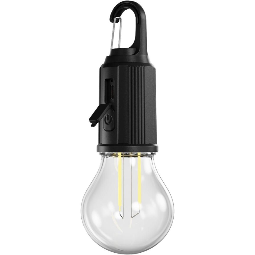 Retlux - Himmennettävä ladattava LED-taskulamppu LED/0,3W/USB 400 mAh IP44 musta