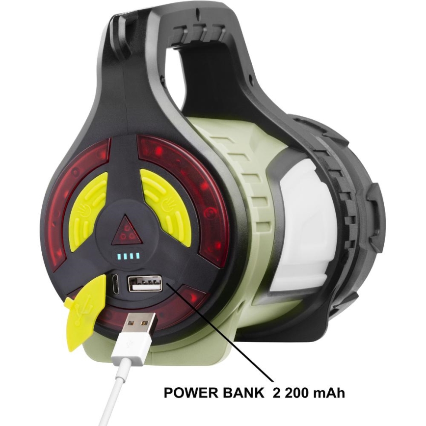 LED himmennettävä ladattava ulkovalaisin varavirtatoiminnolla LED/21W/4400 mAh IP44
