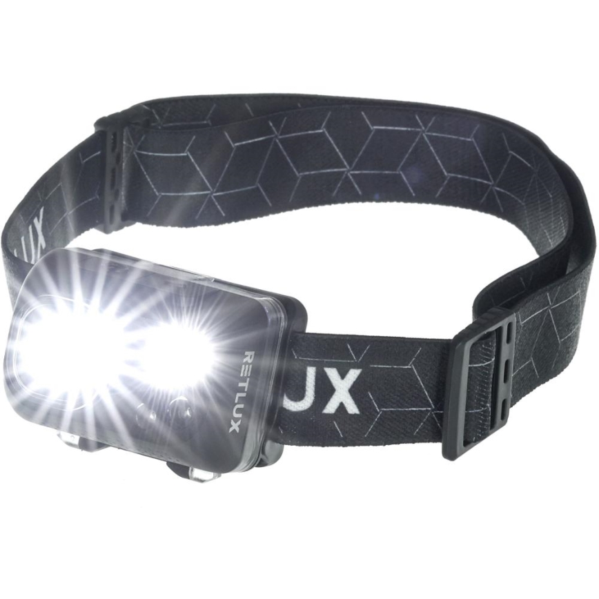 Ladattava LED-otsalamppu LED/3W/1200 mAh IP67 musta