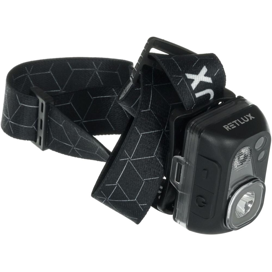 Ladattava LED-otsalamppu LED/3W/1200 mAh IP67 musta