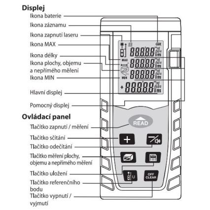 Laseretäisyysmittari 2xAAA