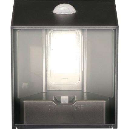 LED-aurinkokäyttöinen seinävalaisin liiketunnistimella LED/1W/3,7V 1200 mAh IP44 musta
