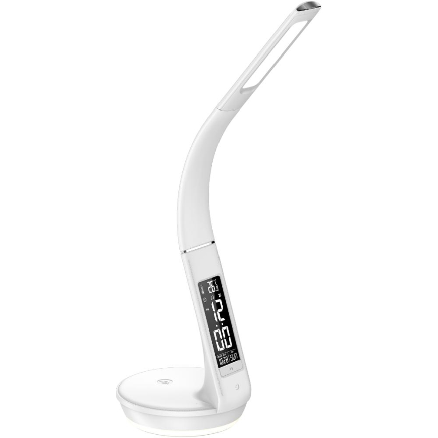 LED himmennettävä pöytävalaisin langattomalla Qi 5W -latauksella ja näytöllä LED/6W/230V/1xCR2032 3000/4000/6000K valkoinen