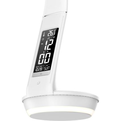 LED himmennettävä pöytävalaisin langattomalla Qi 5W -latauksella ja näytöllä LED/6W/230V/1xCR2032 3000/4000/6000K valkoinen