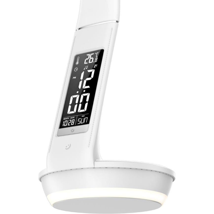 LED himmennettävä pöytävalaisin langattomalla Qi 5W -latauksella ja näytöllä LED/6W/230V/1xCR2032 3000/4000/6000K valkoinen