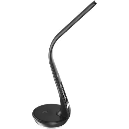 LED himmennettävä pöytävalaisin langattomalla Qi 5W -latauksella ja näytöllä LED/6W/230V/1xCR2032 3000/4000/6000K musta