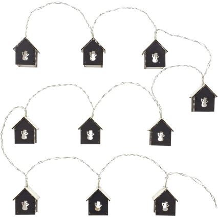 LED Jouluketju 10xLED/2xAA 2,3m lämmin valkoinen