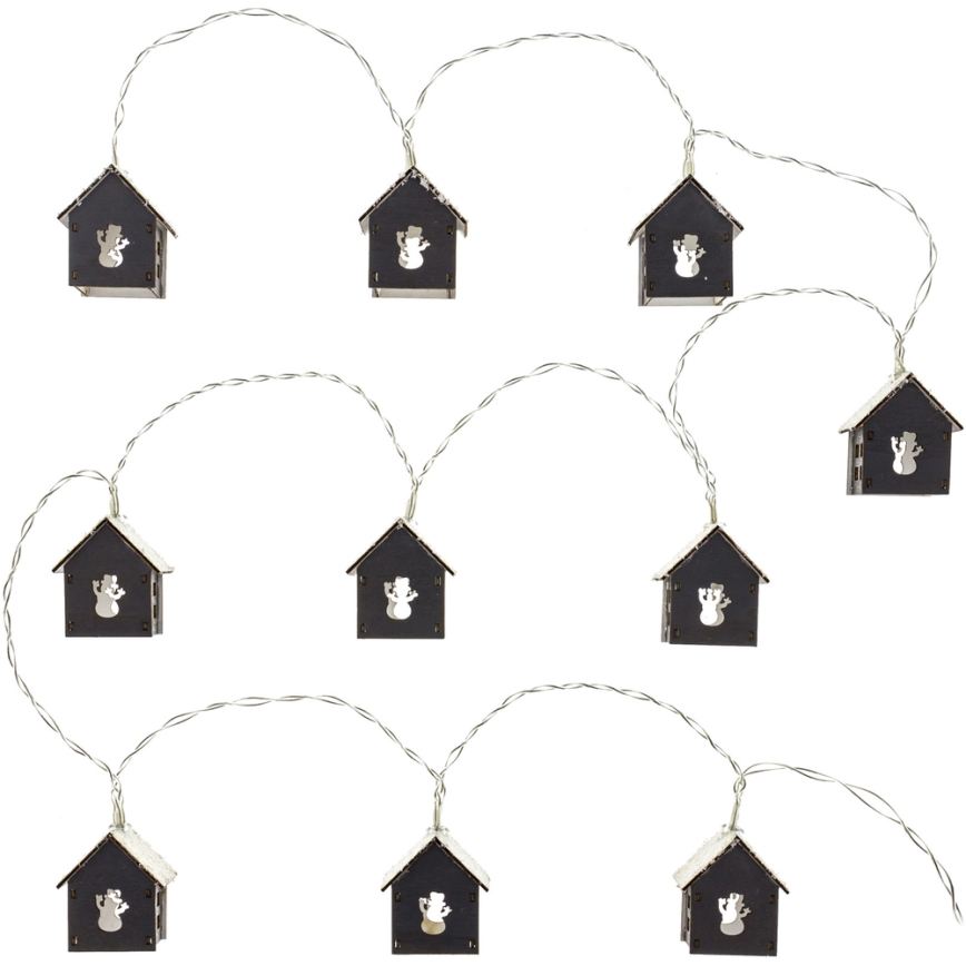 LED Jouluketju 10xLED/2xAA 2,3m lämmin valkoinen