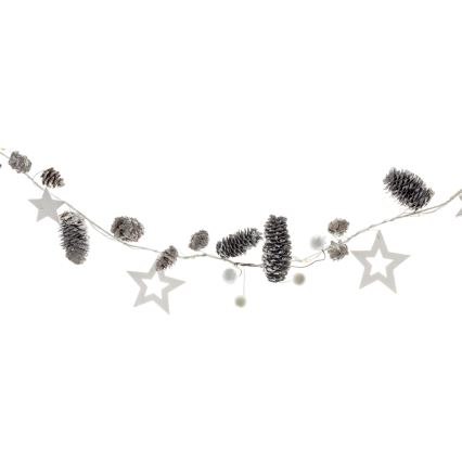 LED-jouluketju 10xLED/3xAA 2,5m lämpimänvalkoinen