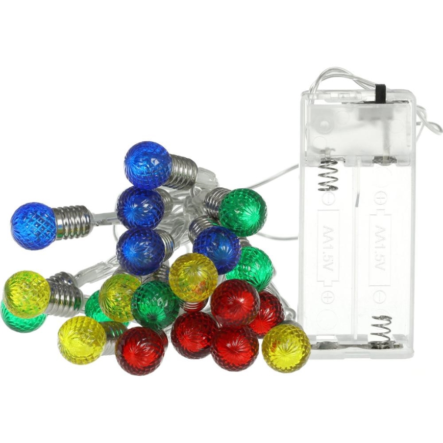 LED-jouluketju 20xLED/2xAA/lämpimänvalkoinen 1,8m polttimot