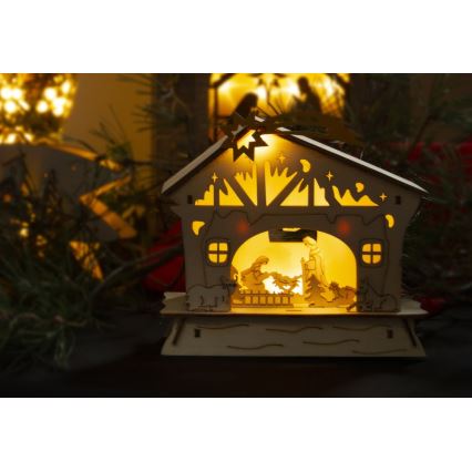 LED-joulukoriste 4xLED/2xAAA lämmin valkoinen