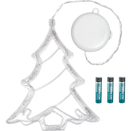 LED joulukoriste LED/3xAAA/lämpimänvalkoinen kuusi