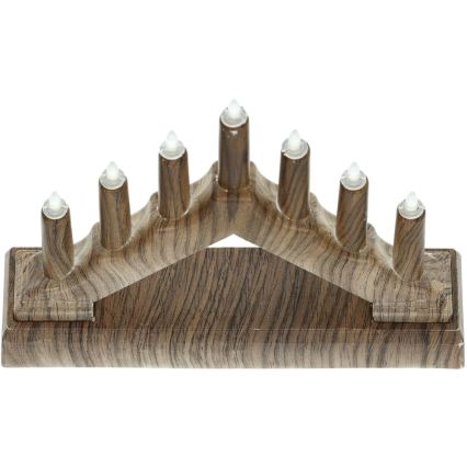 LED joulukynttilänjalka 7xLED/2xAA lämmin valkoinen