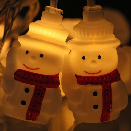 LED jouluköynnös 20xLED/3xAA/lämmin valkoinen 3,3m lumiukot