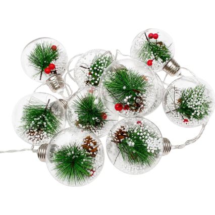 LED-joulukoristesarja 10xLED/3xAAA/lämmin valkoinen 2,1 m, kuulat