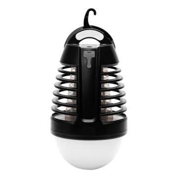 Retlux - LED-kannettava ladattava lamppu hyönteisansalla LED/5W/1800 mAh IP44 musta