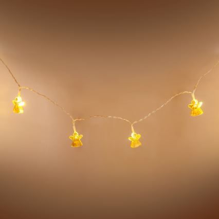 LED Koristeketju 10xLED/2xAA 1,65m lämmin valkoinen