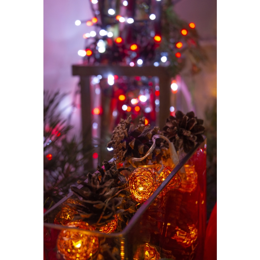 LED Koristeketju 10xLED/2xAA lämmin valkoinen