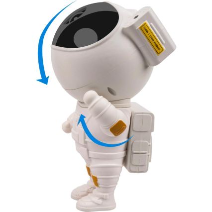 Retlux - LED lastenprojektori 230V astronautti 23,3 cm + kaukosäädin