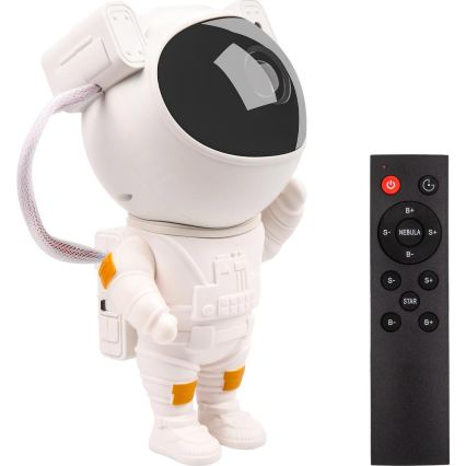Retlux - LED lastenprojektori 230V astronautti 23,3 cm + kaukosäädin