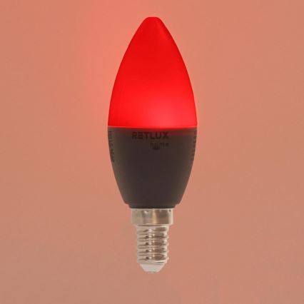 LED RGBW himmennettävä lamppu C37 E14/4,5W/230V 2700-6500K Wi-Fi Tuya