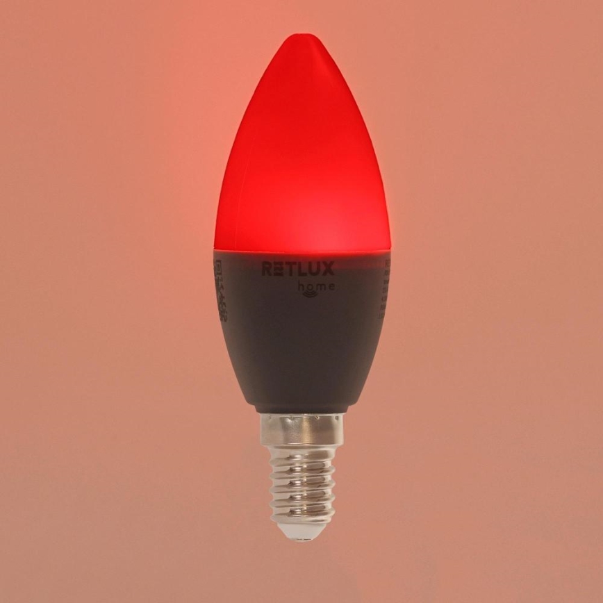 LED RGBW himmennettävä lamppu C37 E14/4,5W/230V 2700-6500K Wi-Fi Tuya