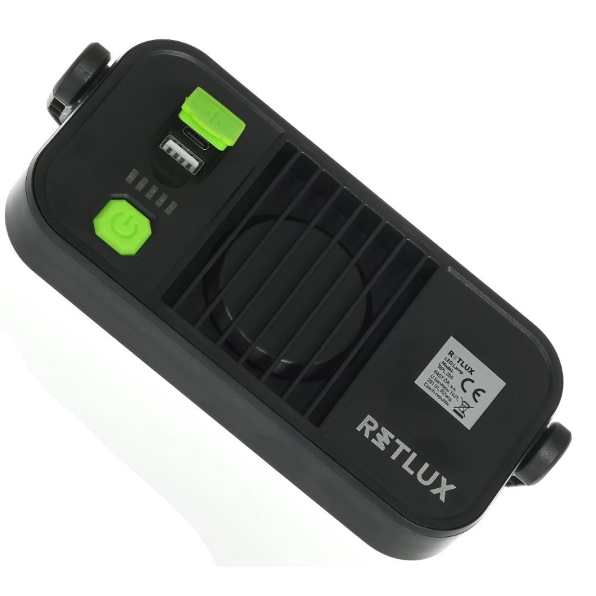 LED-työlamppu powerbank-toiminnolla, 4400 mAh, IP44, keltainen/musta