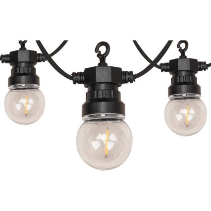 LED-ulkoiset koristevalot GIRLANDA G45 10xE27/230V 8m IP44 lämmin valkoinen