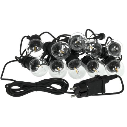 LED-ulkoiset koristevalot GIRLANDA G45 10xE27/230V 8m IP44 lämmin valkoinen
