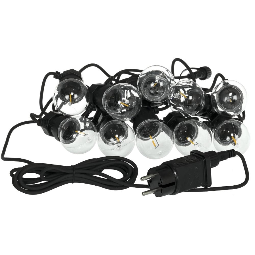 LED-ulkoiset koristevalot GIRLANDA G45 10xE27/230V 8m IP44 lämmin valkoinen