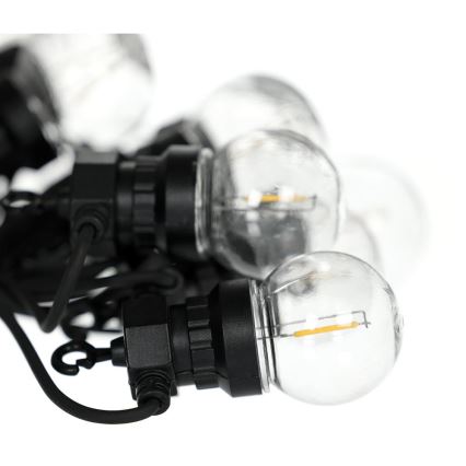 LED-ulkoiset koristevalot GIRLANDA G45 10xE27/230V 8m IP44 lämmin valkoinen