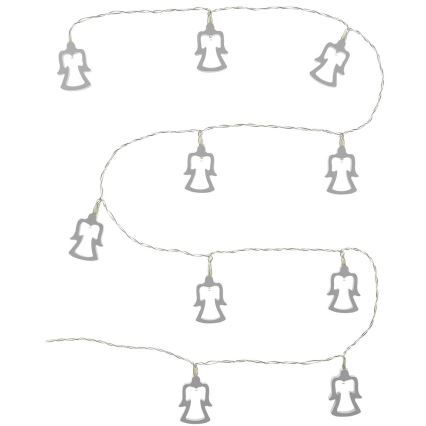 LED-valoketju 10 x LED / 2 x AA, 1,8 m, lämmin valkoinen