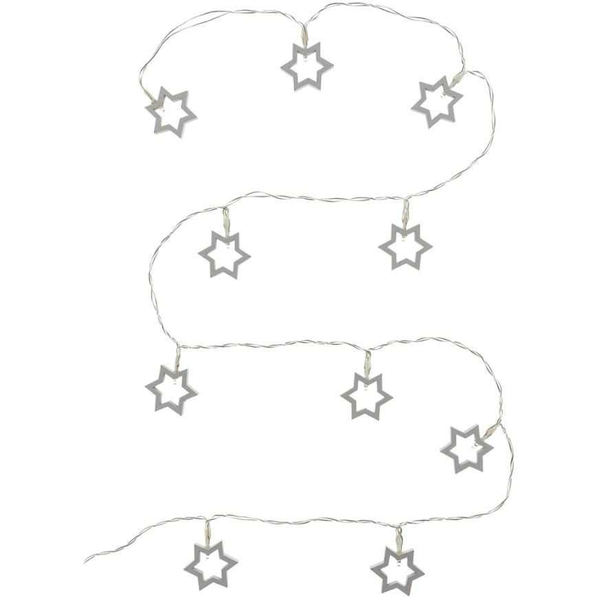 LED Koristevaloketju 10xLED/2xAA 1,8m lämmin valkoinen
