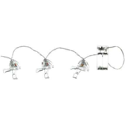 LED  valosarja 10xLED/2xAA/lämmin valkoinen 1,65m lumiukot