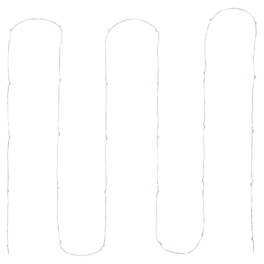LED-ketju 30 LEDiä, paristokäyttöinen (3 x AA), 3,3 m, lämmin valkoinen