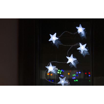 LED-koristevaloketju imukuppeilla 10xLED/2xAA 1,8m kylmänvalkoinen